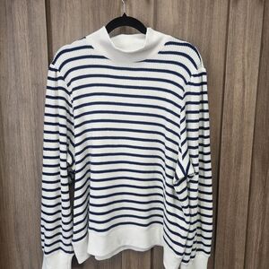 Plus-size J. Crew Cream and Navy Striped Sweater